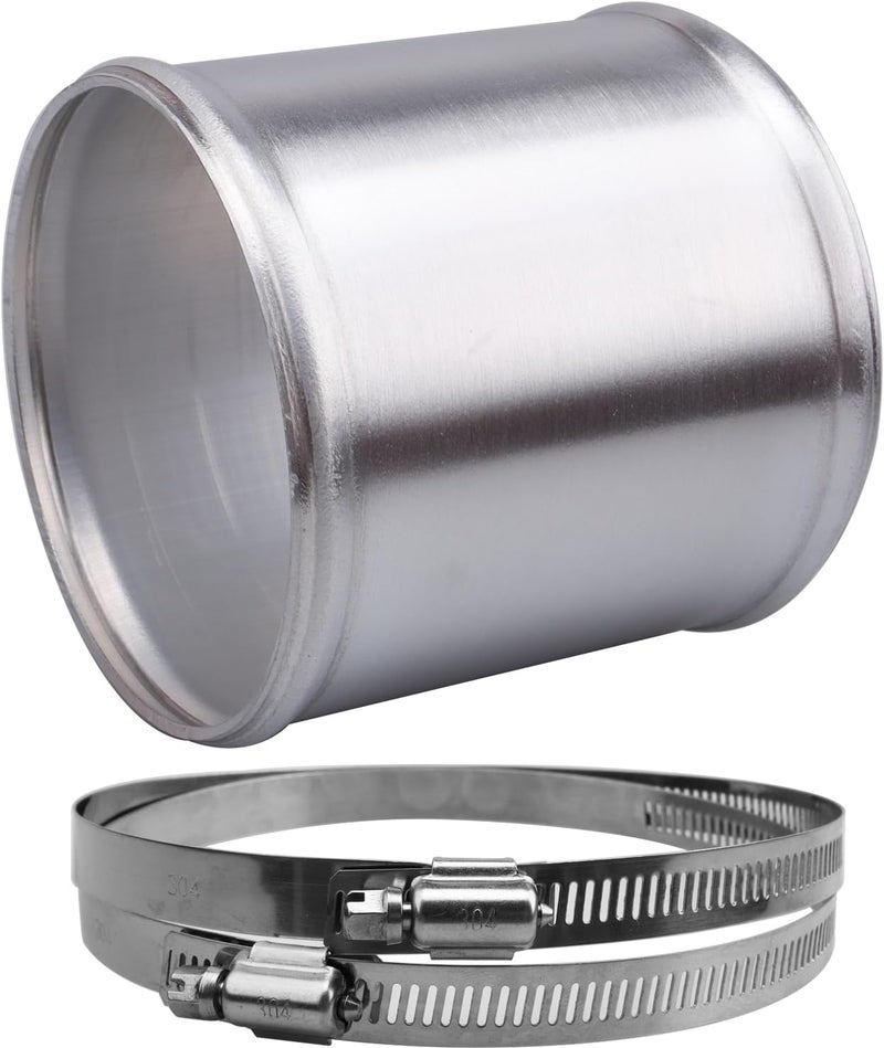 AC PERFORMANCE 4" (102mm) OD Aluminum Alloy Hose Joiner Silicone Pipe Connector Bead, 4" Length with 304 SS Clamps - Image 3